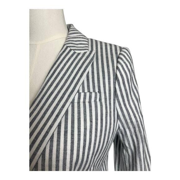 NWT Banana Republic Blazer Linen Cotton Blend Womens Jacket Pinstripe 4 Preppy - Picture 6 of 9